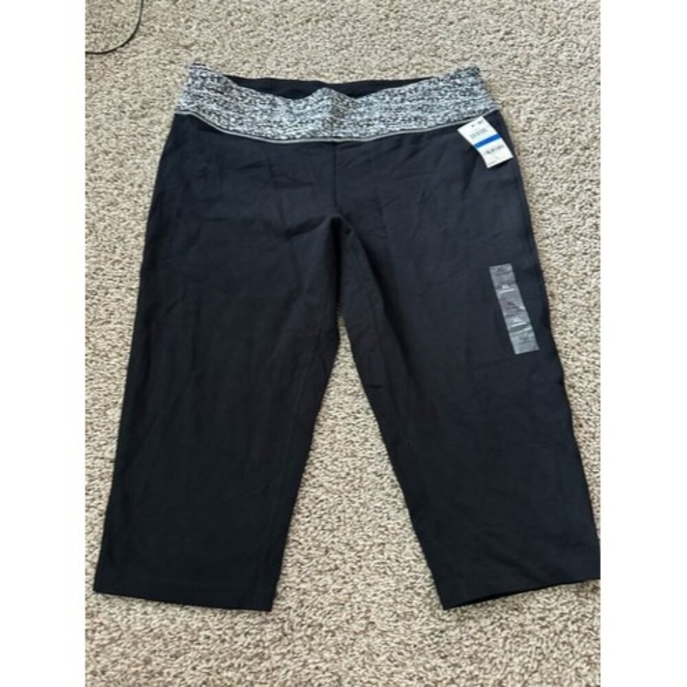 Material Girls Womens Active Crop Legging Black Pull Up Size XL Casual Walking